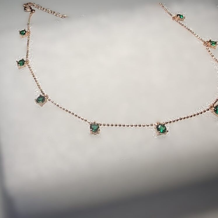 Yeşil Taşlı Gerdanlık Kolye