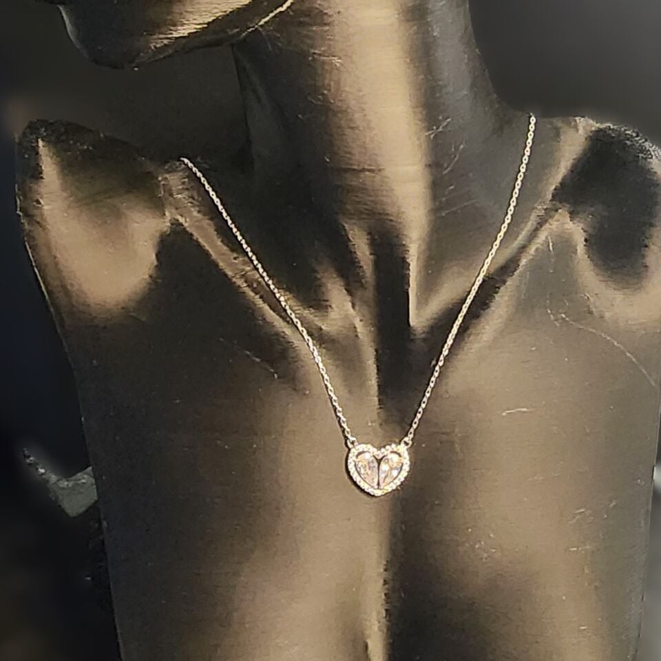 925 Ayar Gümüş Zirkon Kalp Kolye