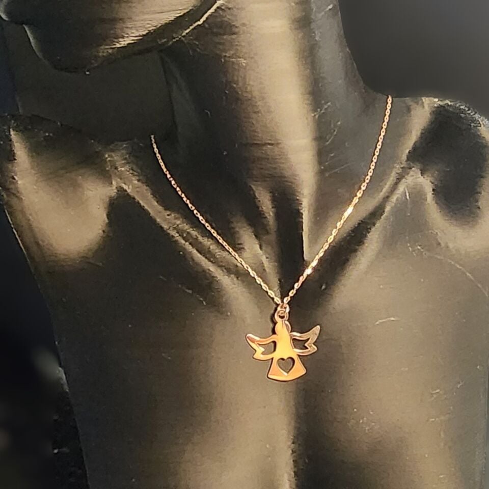 925 Ayar Gümüş Rose Melek Kolye