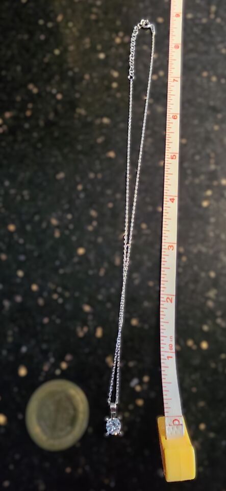 925 Ayar Gümüş Tektaş  Kolye