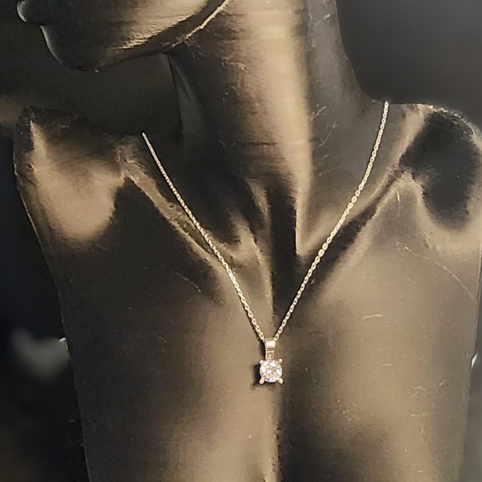 925 Ayar Gümüş Tektaş  Kolye