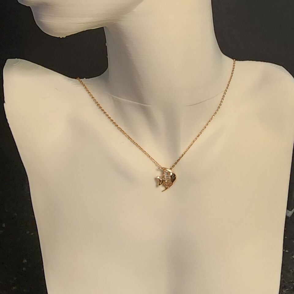 925 Ayar Gümüş Rose Balık Kolye