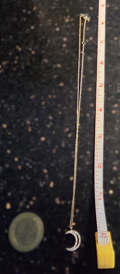 925 Ayar Gümüş Gold Ay Yıldız Kolye