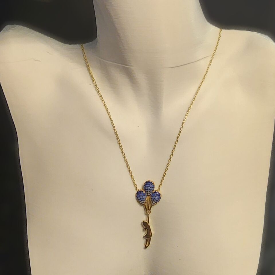 925 Ayar Gümüş Gold Balon Tutan Çocuk Kolye