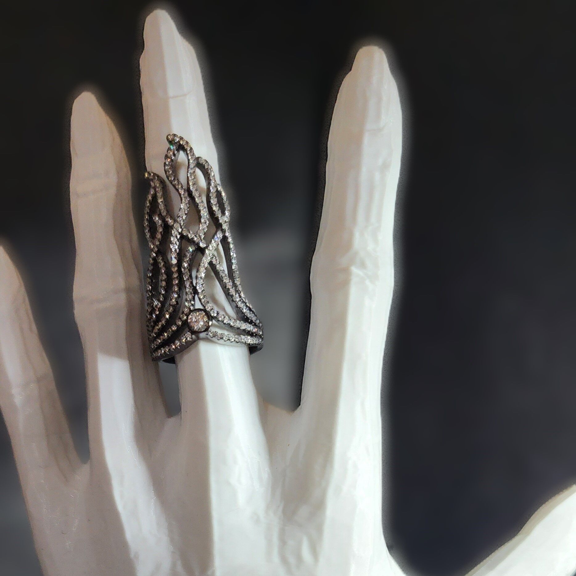 925 Ayar Gümüş Markazit Sakal Yüzük