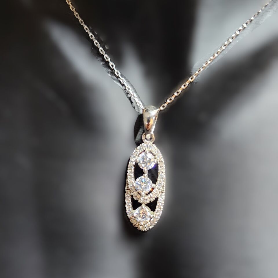 925 Ayar Gümüş Oval İçinde 3 taş Set