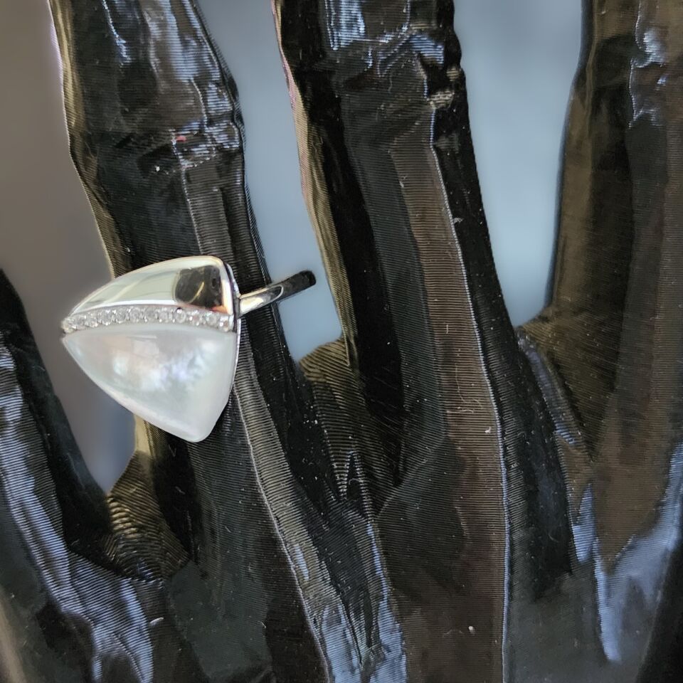 925 Ayar Gümüş Sedefli Üçgen Set