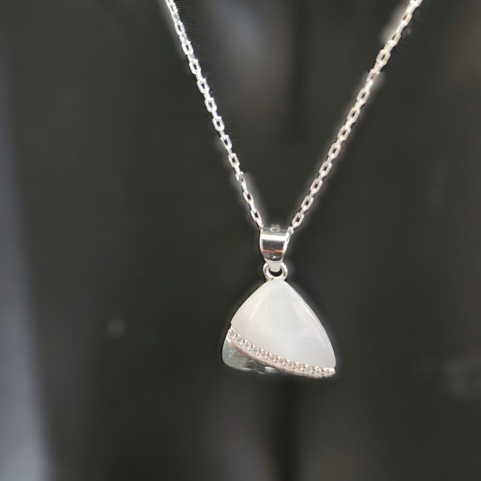 925 Ayar Gümüş Sedefli Üçgen Set