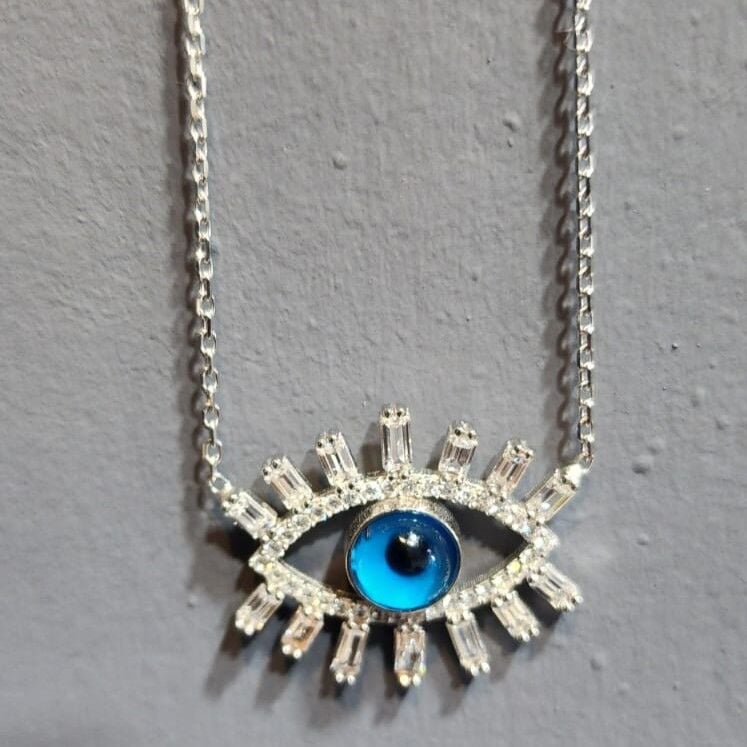 925 Ayar Gümüş Göz Kolye - Gümüş