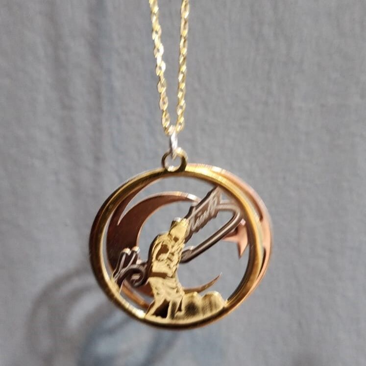 925 Ayar Gümüş 3 Renk Gümüş plakadan Atatürk  Kolye