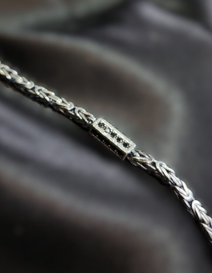 925 Ayar Gümüş Erkek Kral Zincir ve Blok Bileklik