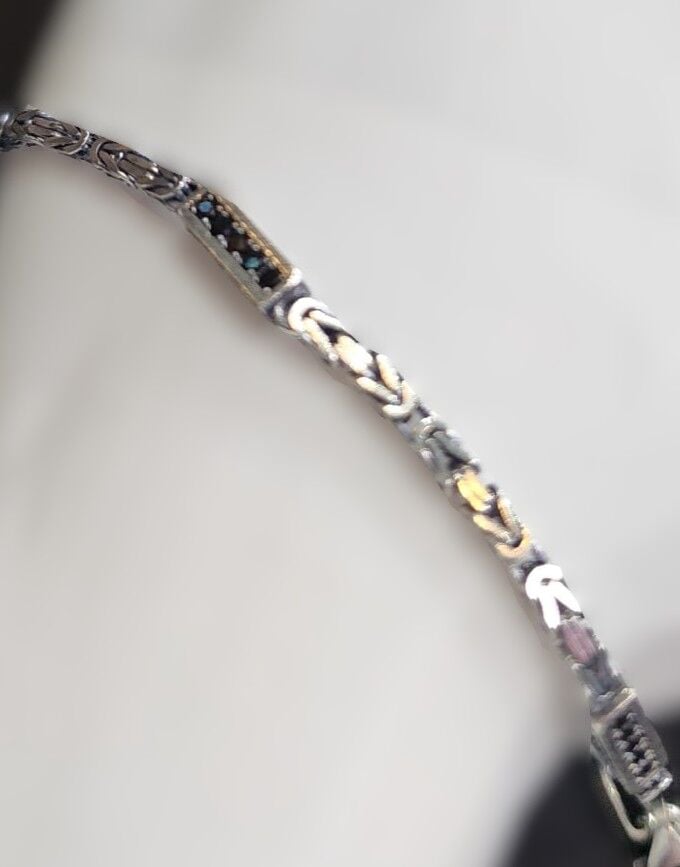 925 Ayar Gümüş Erkek Kral Zincir ve Blok Bileklik