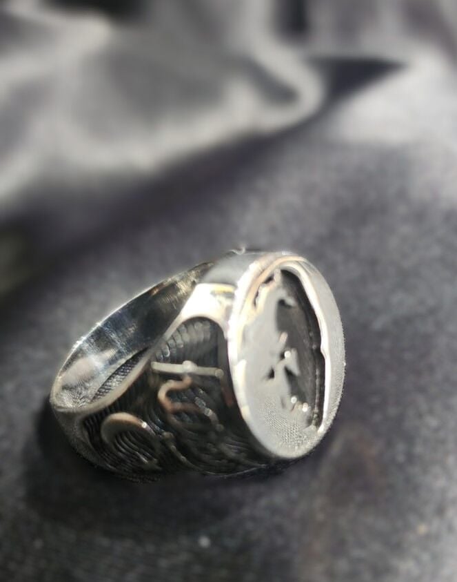 925 Ayar Gümüş Atatürk Portre Erkek Yüzük