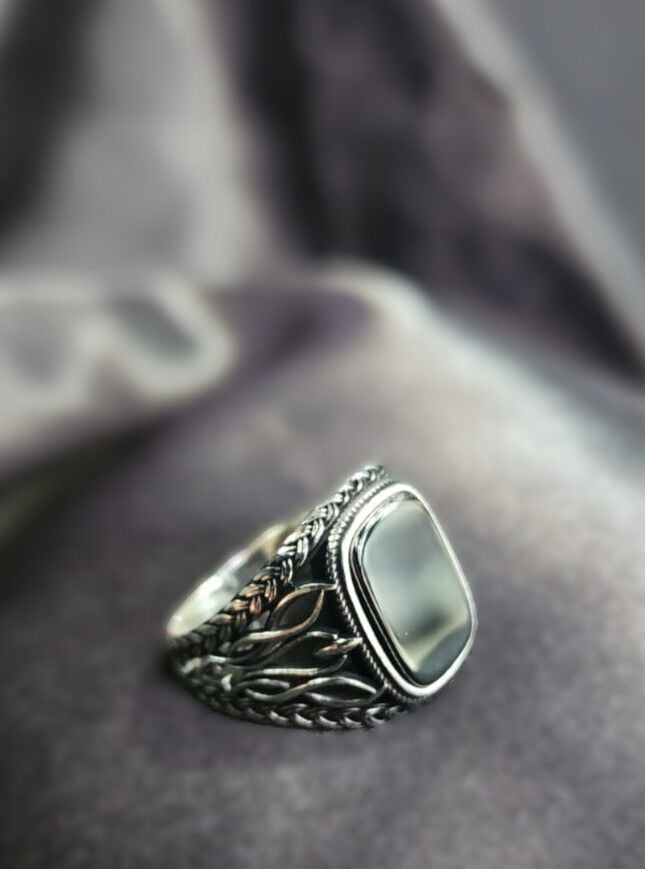 925 Ayar Gümüş Oniks Taşlı Erkek Yüzük