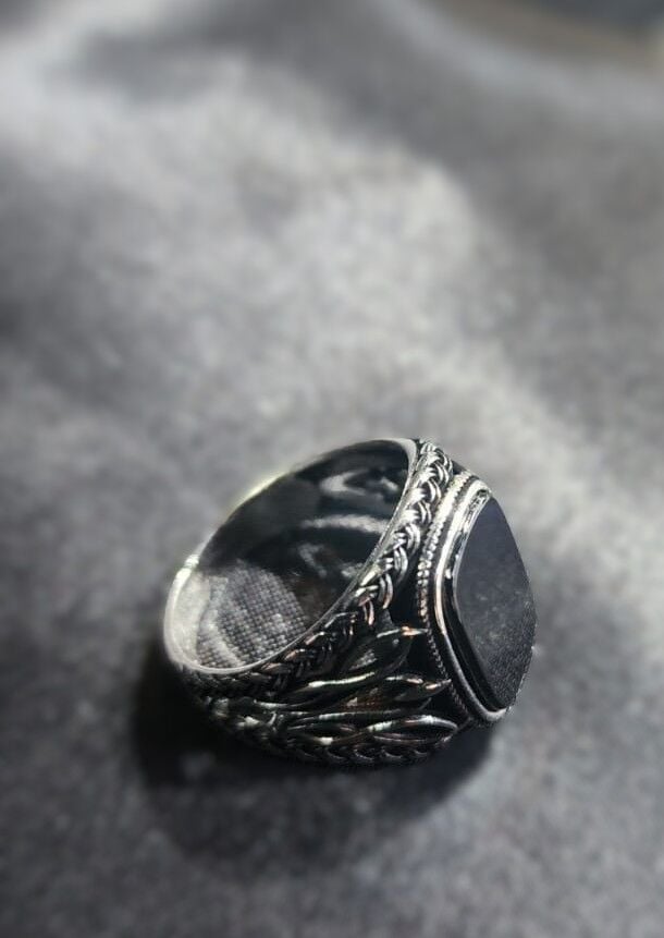 925 Ayar Gümüş Oniks Taşlı Erkek Yüzük