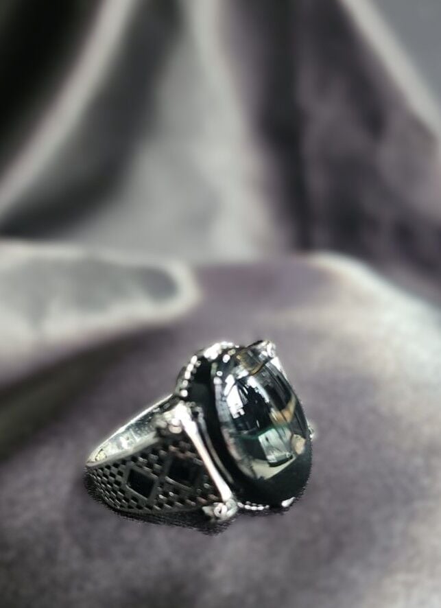 925 Ayar Gümüş Oniks Taşlı Erkek Yüzük