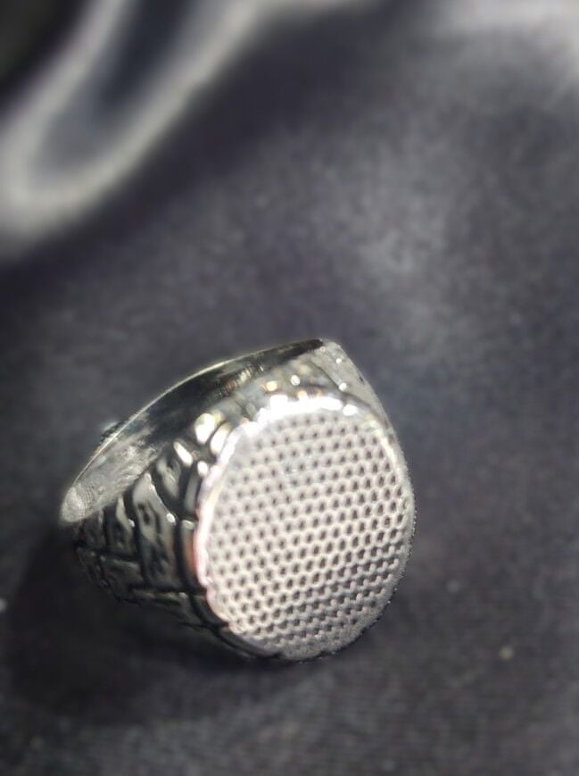 925 Ayar Gümüş Petek Desenli Erkek Yüzük